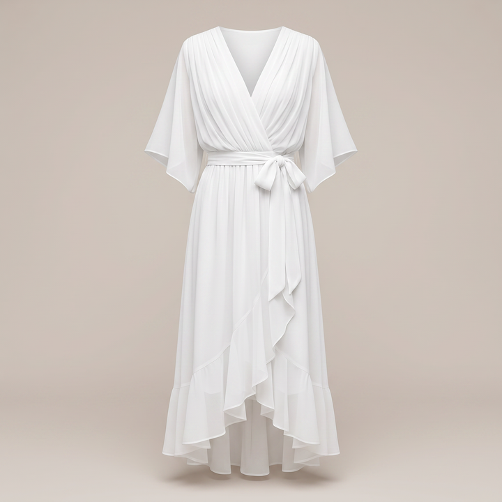ANWEN V-NECK MIDI DRESS