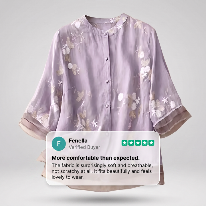 EMILY COTTON TOP WITH EMBROIDERED FLOWERS