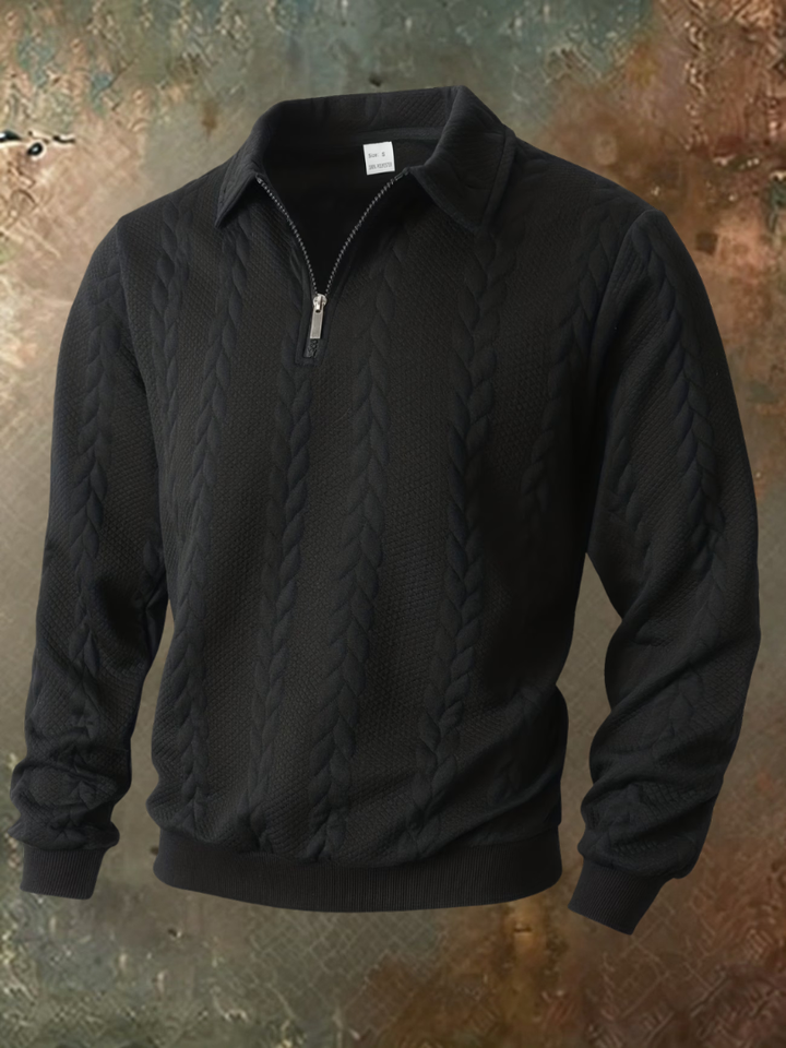 JULIAN | Cable knit half-zip sweater