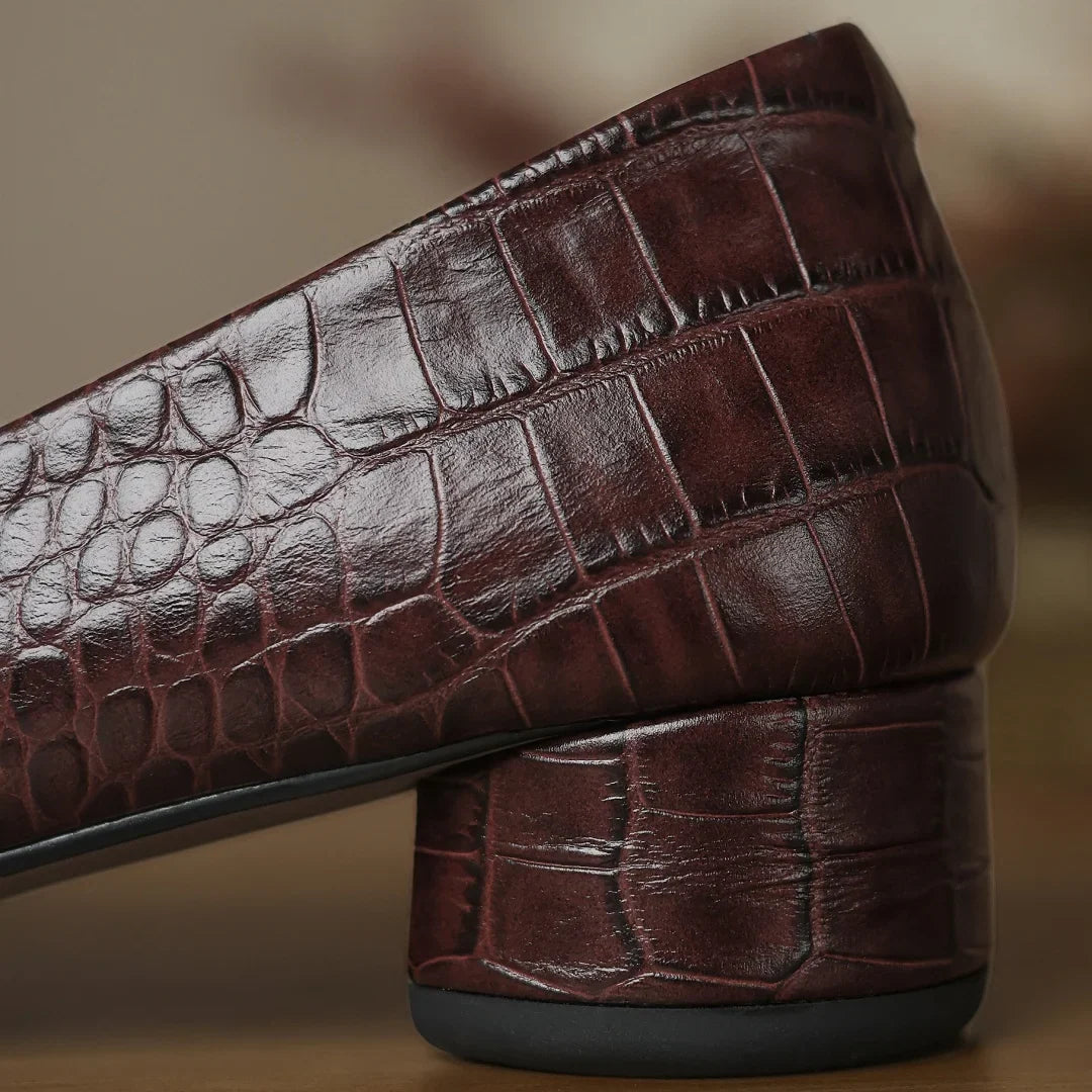 Hollis | Leather Buckle Low Heel Pumps