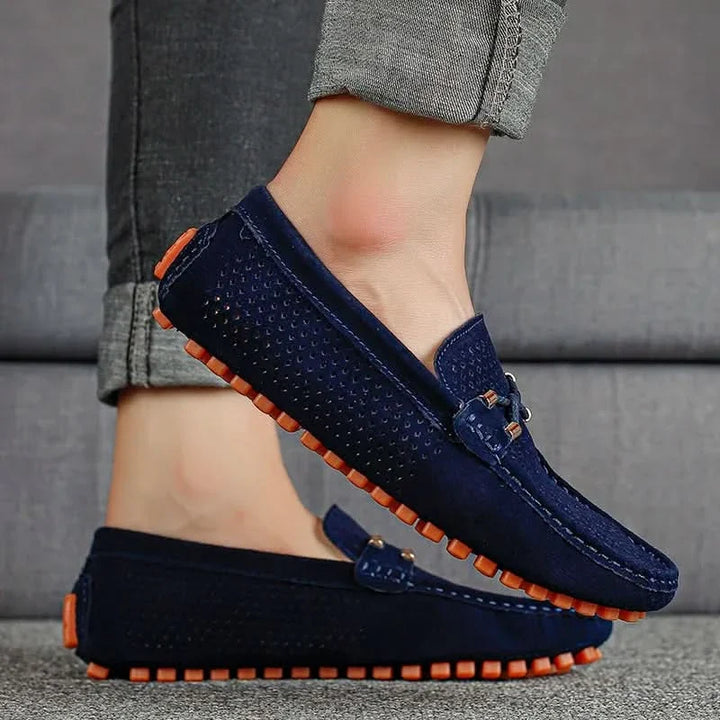 GIANNI PERFORATED LEATHER LOAFERS