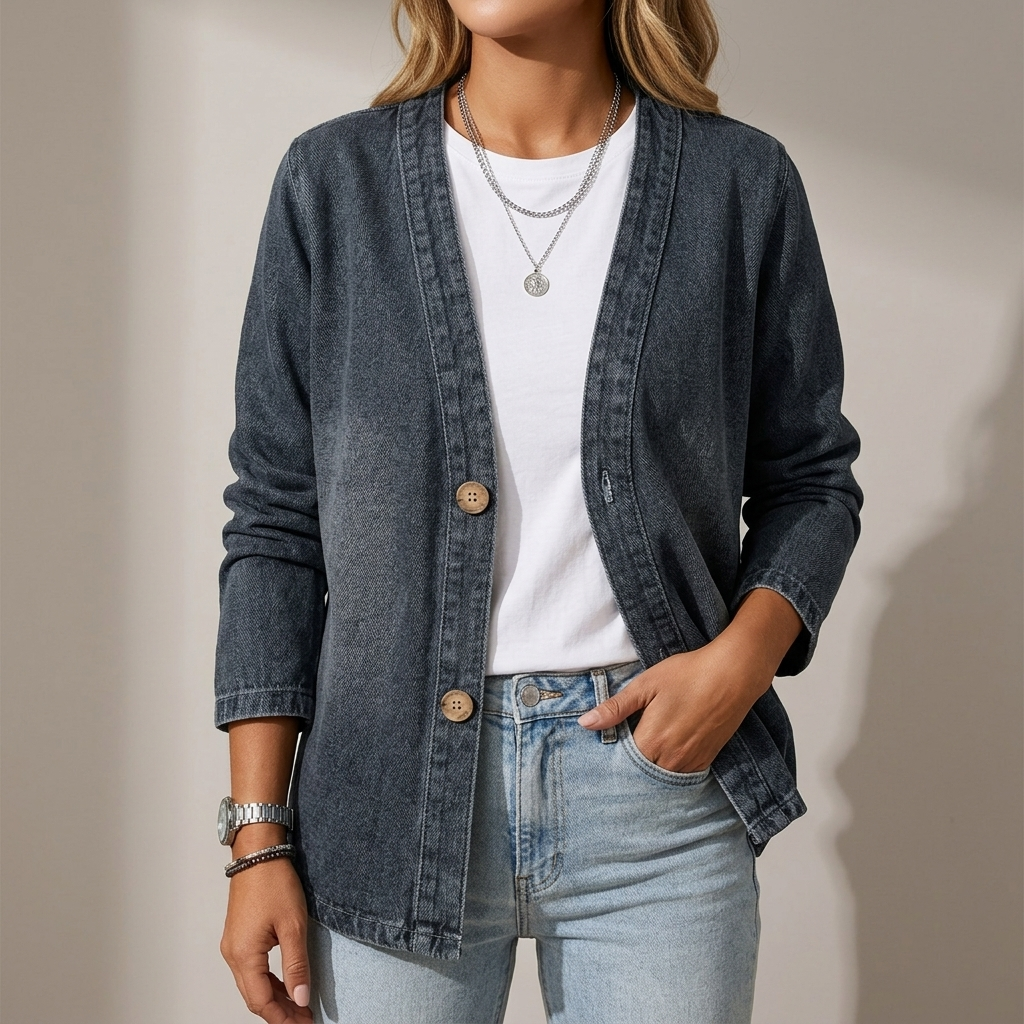 AILSA RELAXED DENIM CARDIGAN