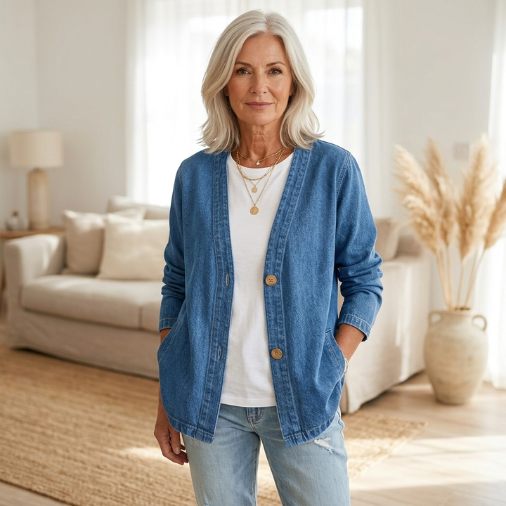 AILSA RELAXED DENIM CARDIGAN