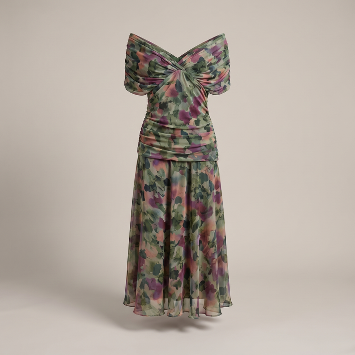 GRACEFUL V-NECK PARTY DRESS