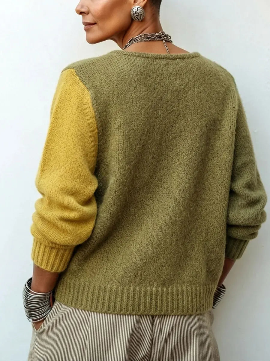 Charlotte | Cosy Asymmetric Colour Block Knit Jumper